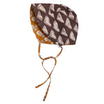 Load image into Gallery viewer, Taupe and Harvest Gold Baby Bonnet
