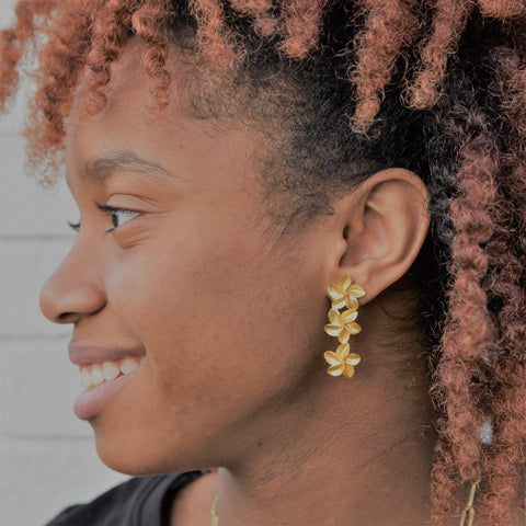 Triple Plumeria Studs