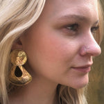 Load image into Gallery viewer, Hammered Brass Pendant Earrings
