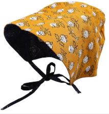 Indigo & Mustard Baby Bonnet