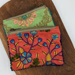 Load image into Gallery viewer, Vivid Coral &amp; Purple Embroidered Change Purse

