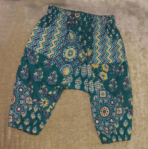 Green Floral Harem Pants