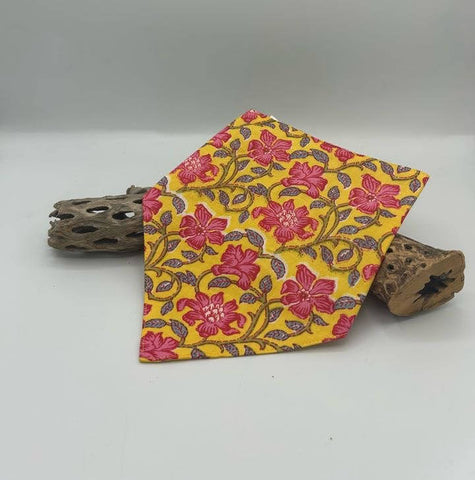 Yellow Floral Reversible Baby Bib