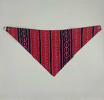 Load image into Gallery viewer, Pink, red and black patterned bandana bib on a white background
