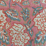 Load image into Gallery viewer, Pink Floral Blockprint Tablecloth
