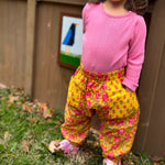 Load image into Gallery viewer, Yellow and Pink Floral Harem Pants
