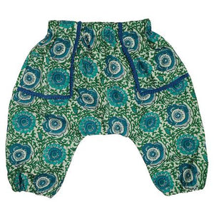 Green Floral Harem Pants