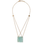 Load image into Gallery viewer, Necklace with a square green pendant on a white background
