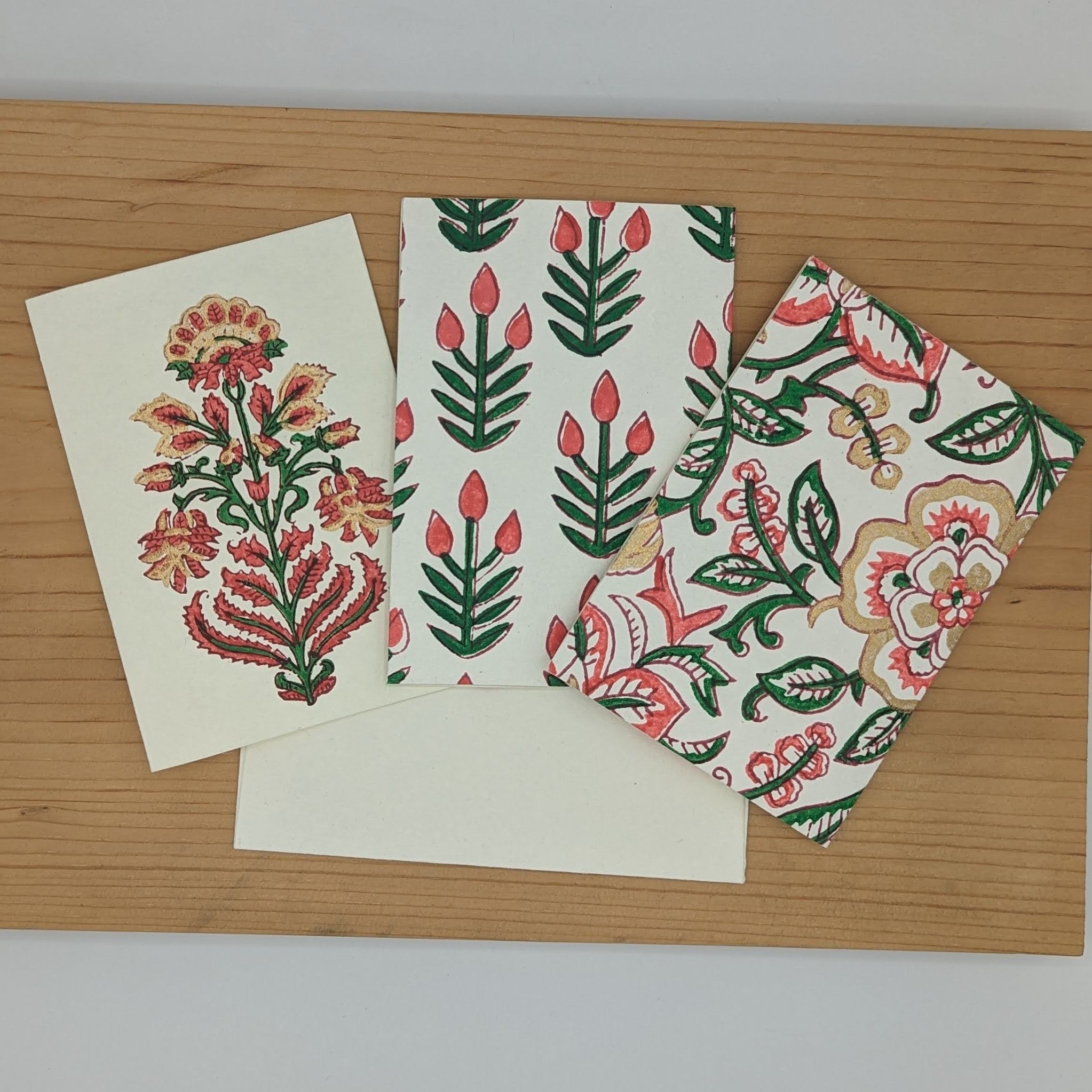 Pomegranate & Green Card Set