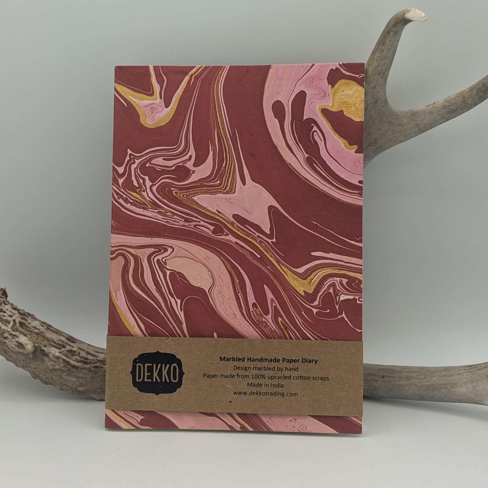 Red Marbled Paper Journal