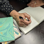 Load image into Gallery viewer, Jade &amp; Gold Marbled Paper Journal
