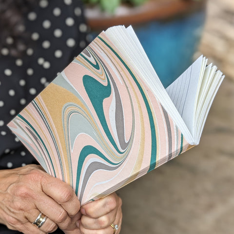 Rose Gold Marbled Paper Journal