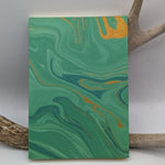 Load image into Gallery viewer, Jade &amp; Gold Marbled Paper Journal
