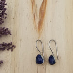 Load image into Gallery viewer, Lapis Lazuli Triangle Earrings
