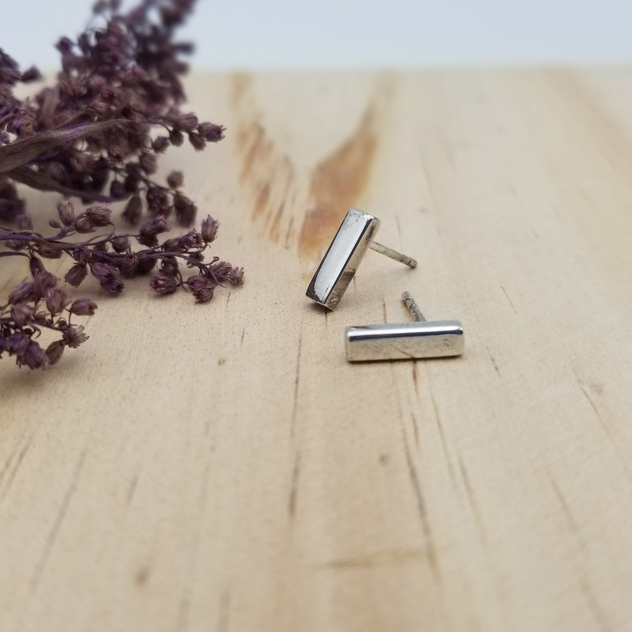 Sterling Silver Bar Studs