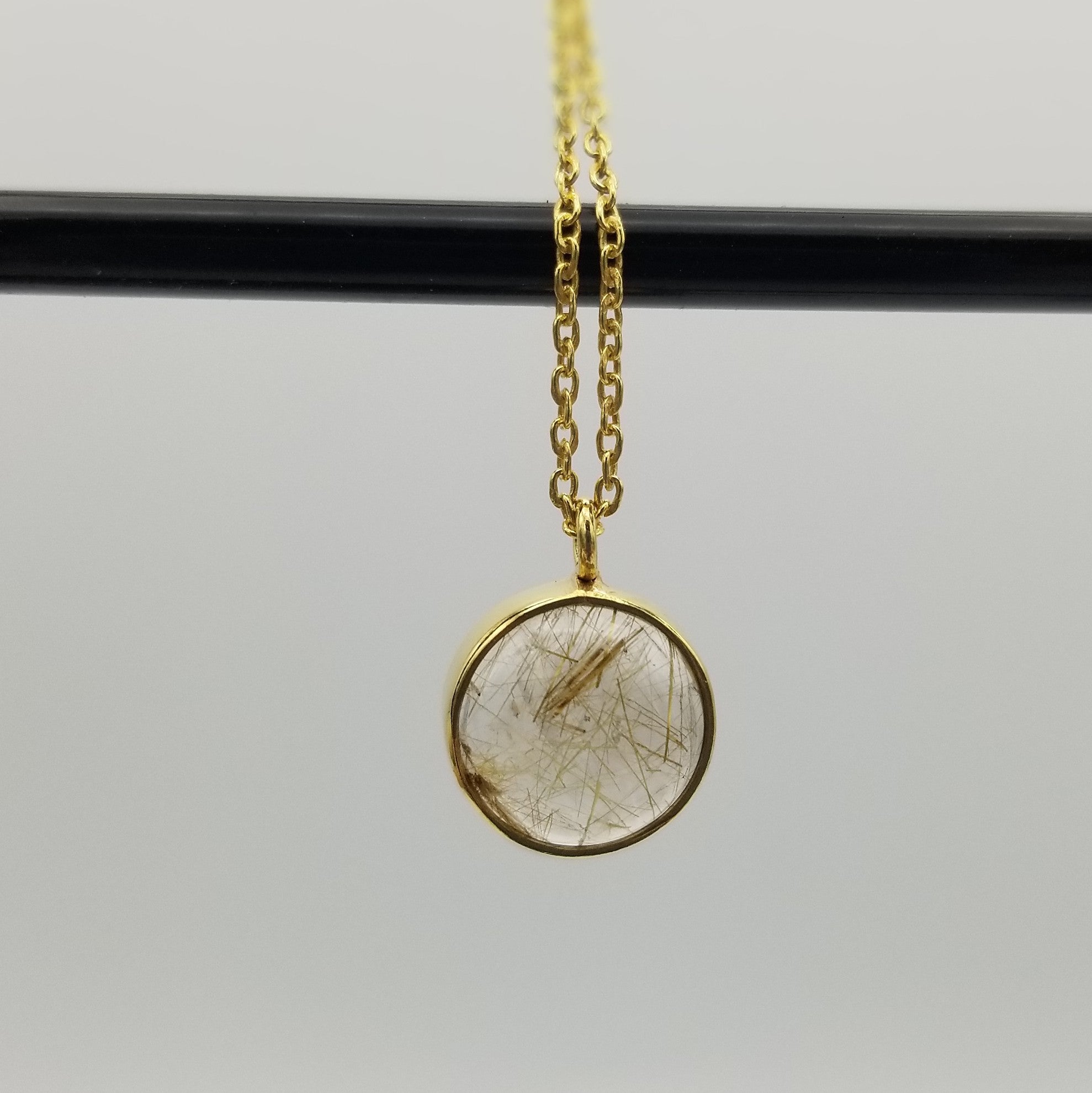 Golden Rutile Pendant Necklace