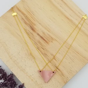 Pink Opalite Double Chain Necklace