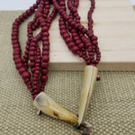 Load image into Gallery viewer, Bone Bead Necklace with Horn Clasp
