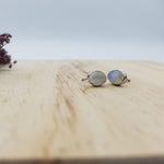 Load image into Gallery viewer, Sterling and Oval Stone Studs
