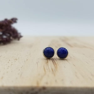 Sterling and Round Stone Studs