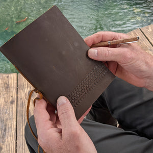 Buffalo Leather Fishbone Journal
