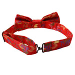 Load image into Gallery viewer, Red and Gold Saree Bowtie

