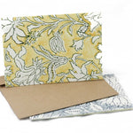 Load image into Gallery viewer, Steel Blue &amp; Daffodil Block Printed Card Set
