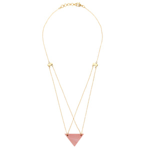 Pink Opalite Double Chain Necklace