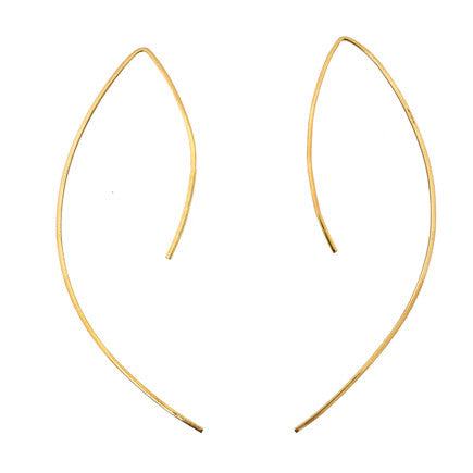 Brass Bow Threader Earrings