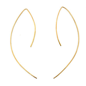 Brass Bow Threader Earrings