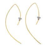 Load image into Gallery viewer, Brass Bow Threader Earrings
