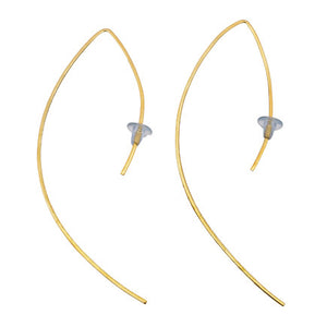 Brass Bow Threader Earrings