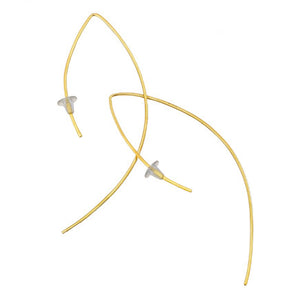 Brass Bow Threader Earrings