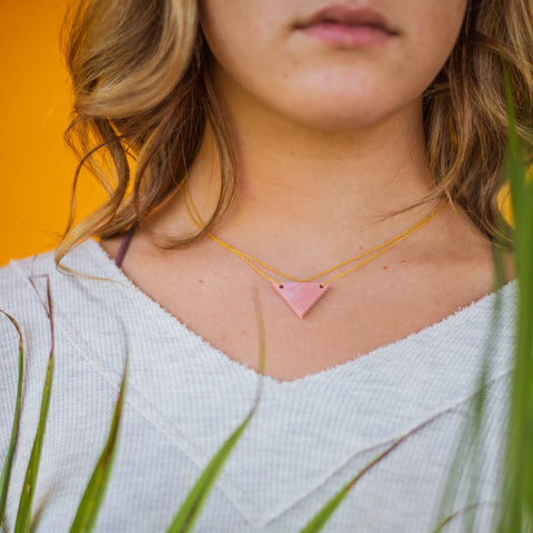 Pink Opalite Double Chain Necklace