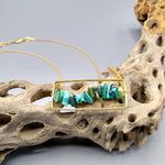 Load image into Gallery viewer, Brass and Turquoise Pebble Necklace
