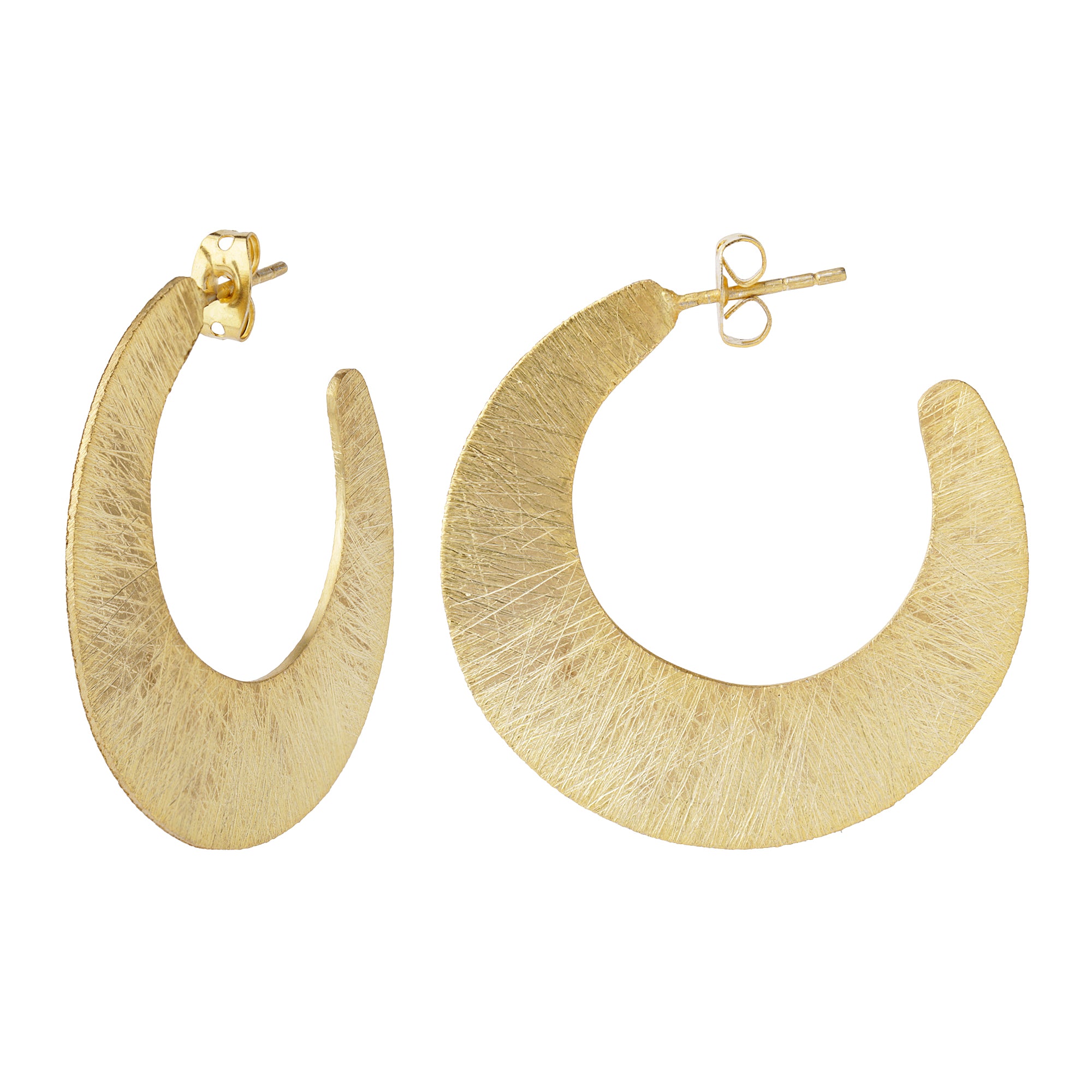 Brushed Crescent Earrings