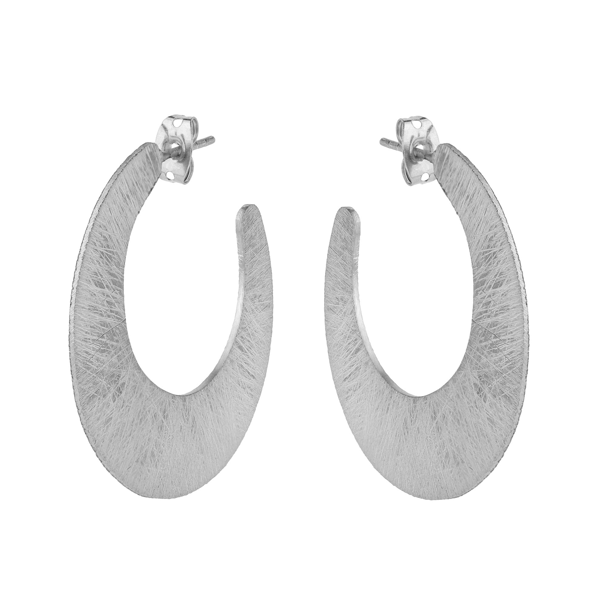 Brushed Crescent Earrings