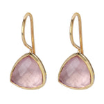 Load image into Gallery viewer, Rose Quartz Triangle Earrings
