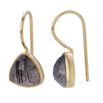 Load image into Gallery viewer, Black Rutile Triangle Earrings
