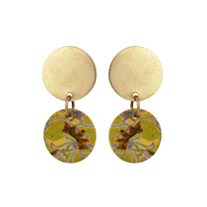Brass + Saree Disc Earrings