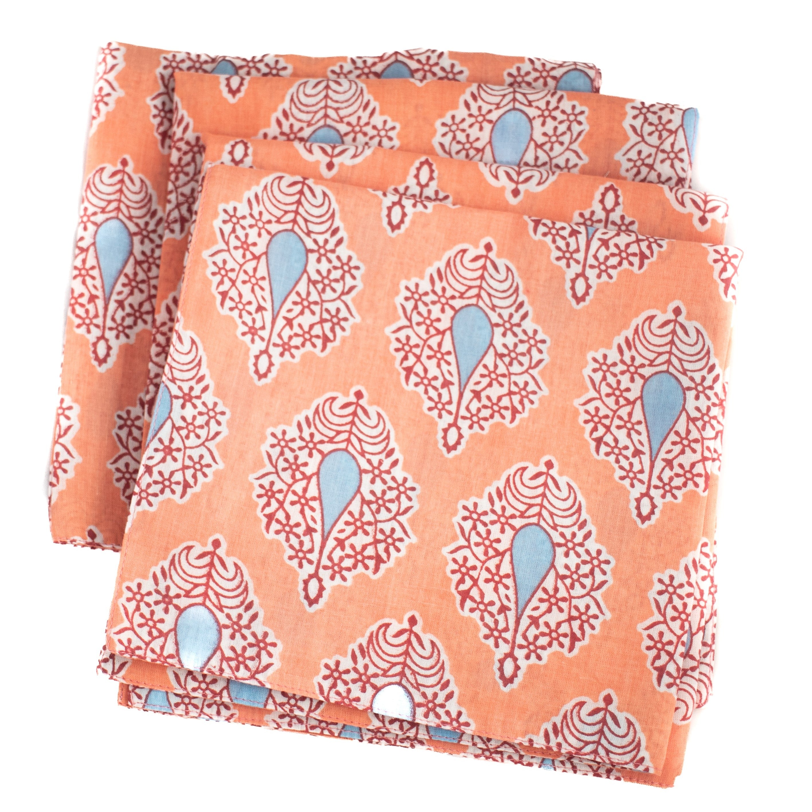 Napkin Set: Blue Teardrop Coral