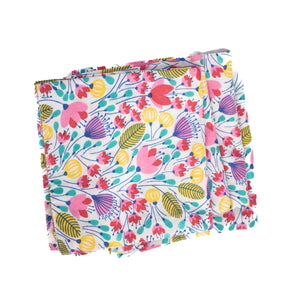 Napkin Set: White with Spring Flowers