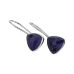 Load image into Gallery viewer, Lapis Lazuli Triangle Earrings
