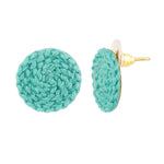 Load image into Gallery viewer, Turquoise Crochet Studs
