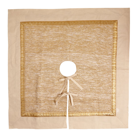 Shiny Gold Upcycled Sari Tree Skirt with Canvas
