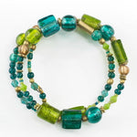 Load image into Gallery viewer, Green &amp; Turquoise Spiral Bracelet

