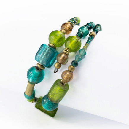 Green & Turquoise Spiral Bracelet
