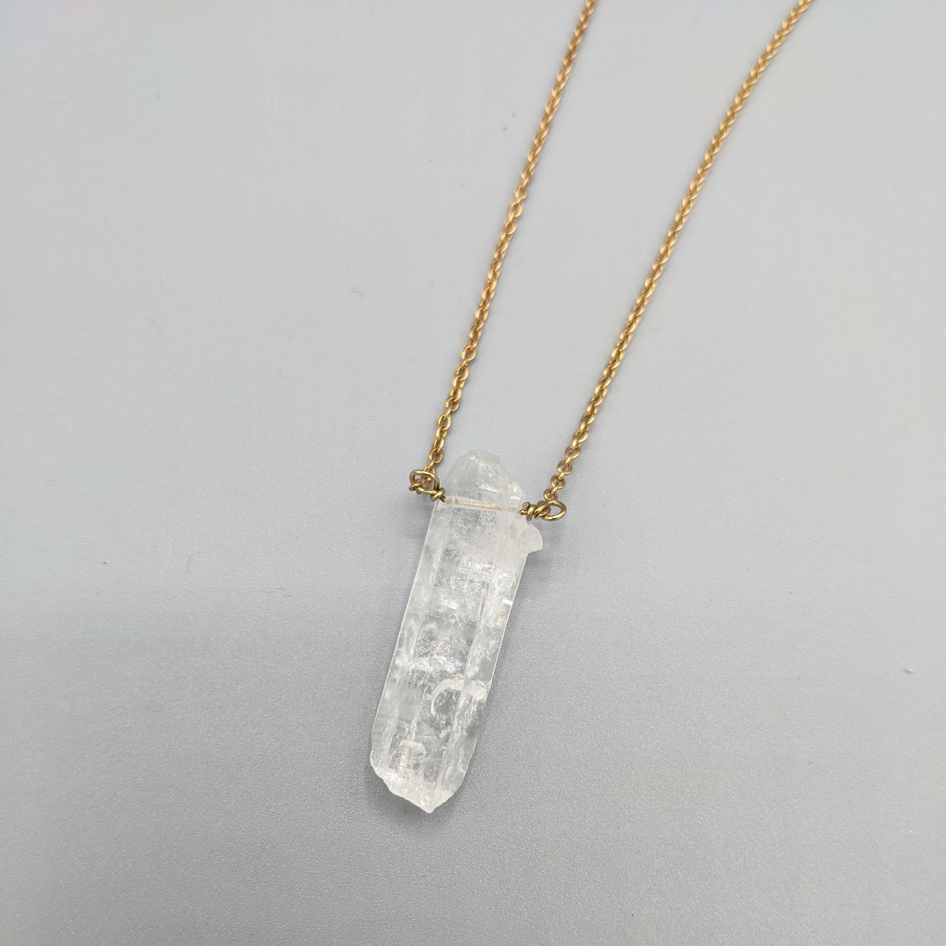 Raw Quartz Crystal Necklace