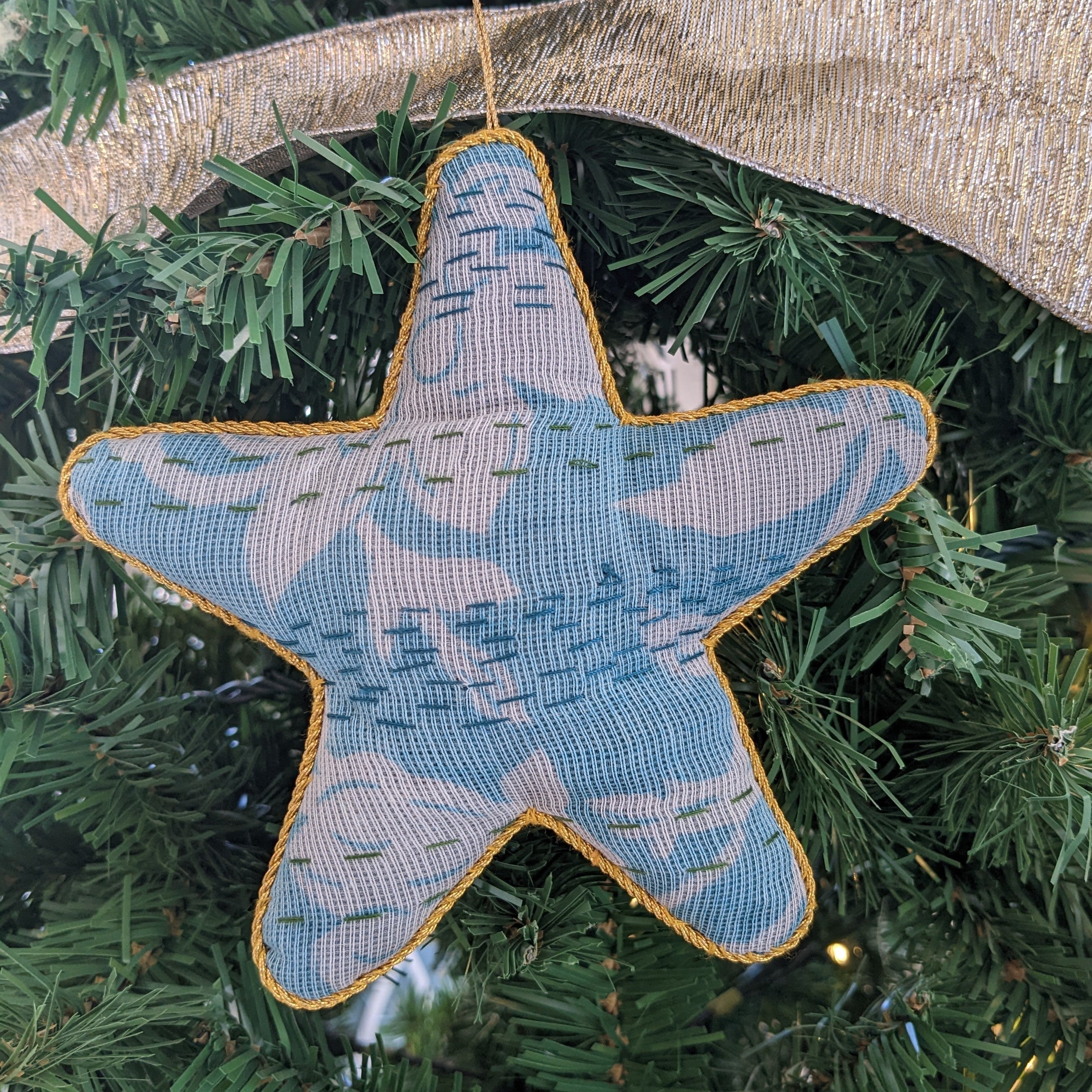Upcycled Saree Star Ornaments