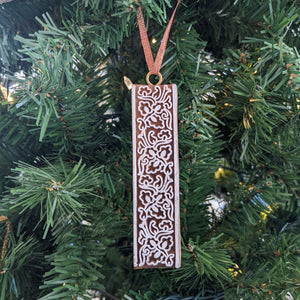 Lace Wooden Block Ornament